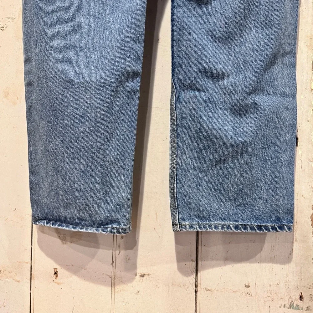 Men's Carhartt Blue Jeans Work Pants 38x30 B480 DPS Traditional Fit‎ EUC - 2